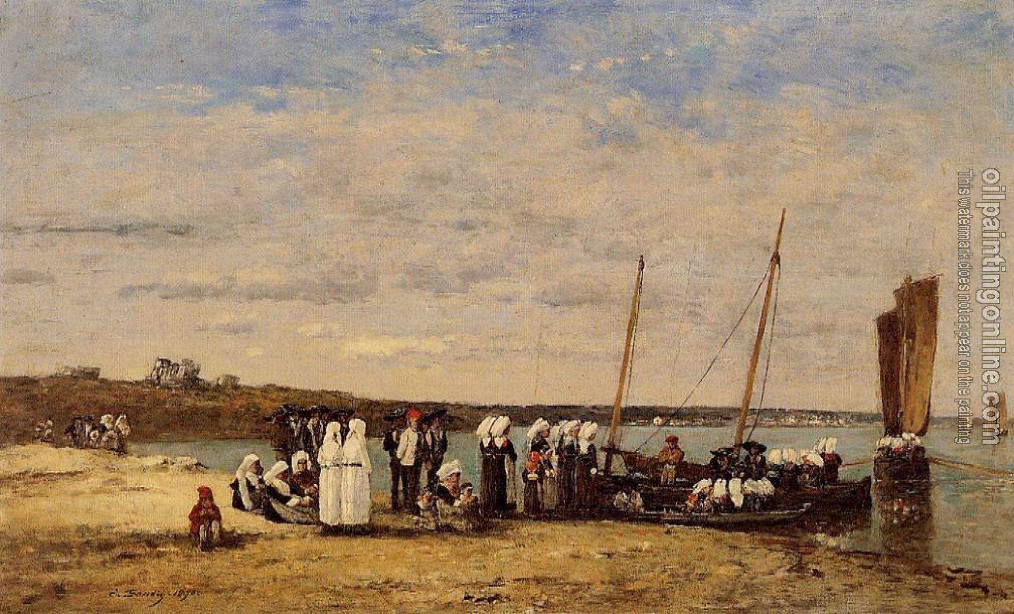 Boudin, Eugene - Fishermen of Kerhor Receiving a Blessing at Plougastel